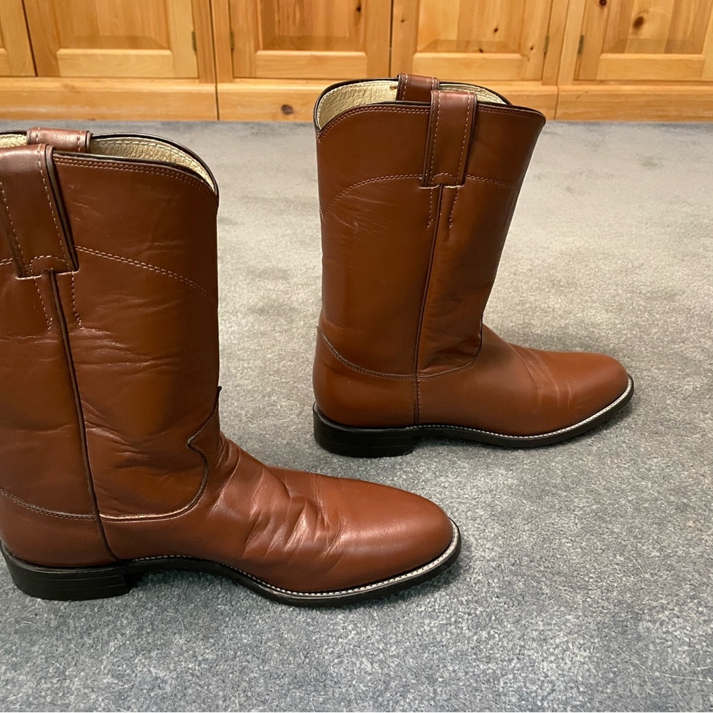 Justin Boots women’s roper style Light Brown Leather in fabulous condition - Picture 4 of 6